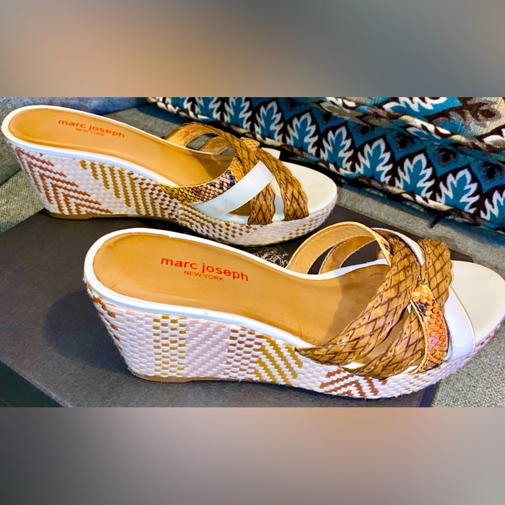 Marc Joseph Women’s Woven Wedge Sandals, Like New, Size 38
